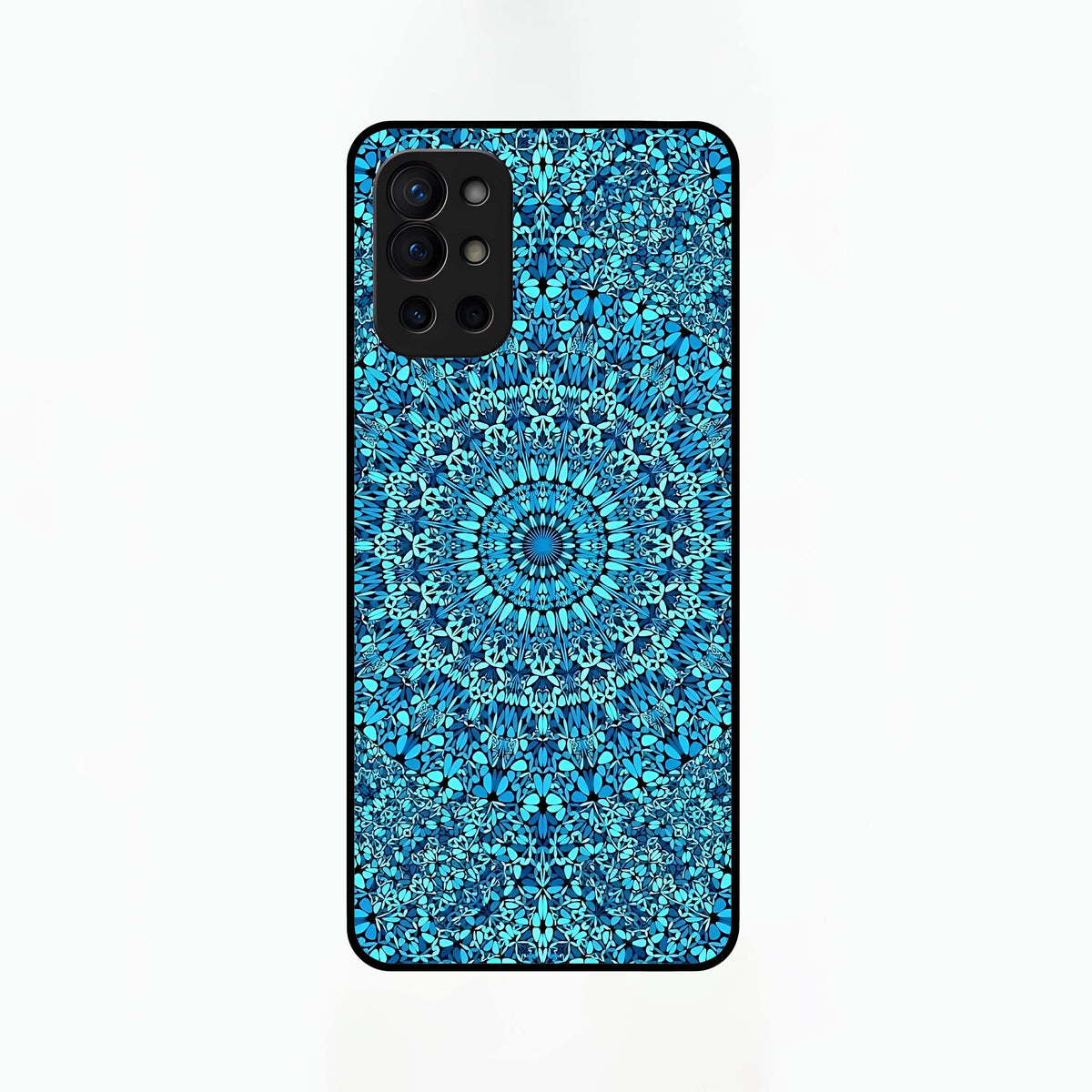  Ocean Bloom Mandala Glass Case For OnePlus 9R back cover – full design glossy printed glass finish