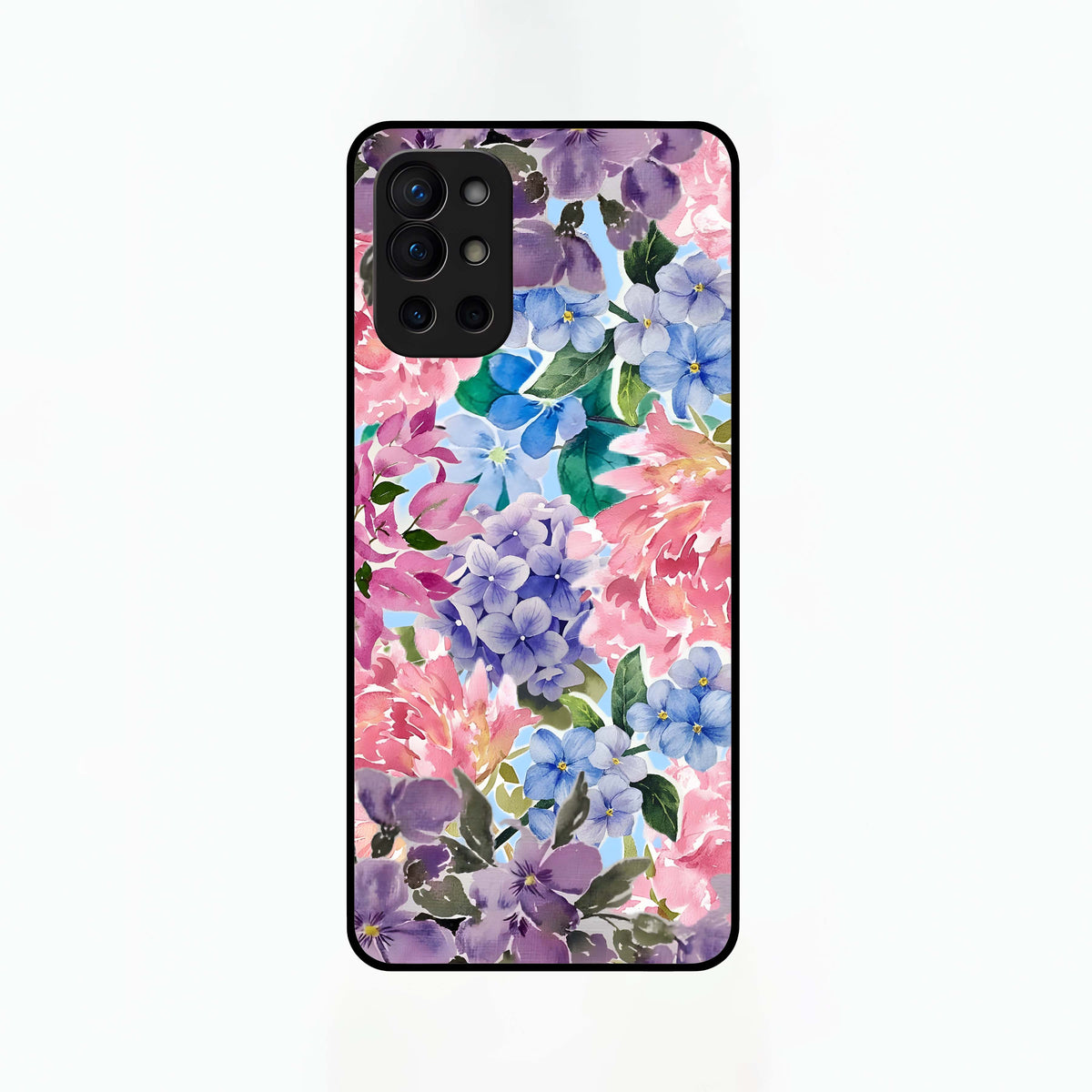  Pastel Floral Mix Glass Case For OnePlus 9R back cover – full design glossy printed glass finish