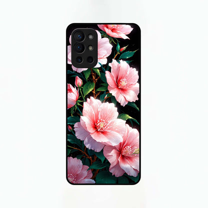  Peach Flower Glass Case For OnePlus 9R back cover – full design glossy printed glass finish