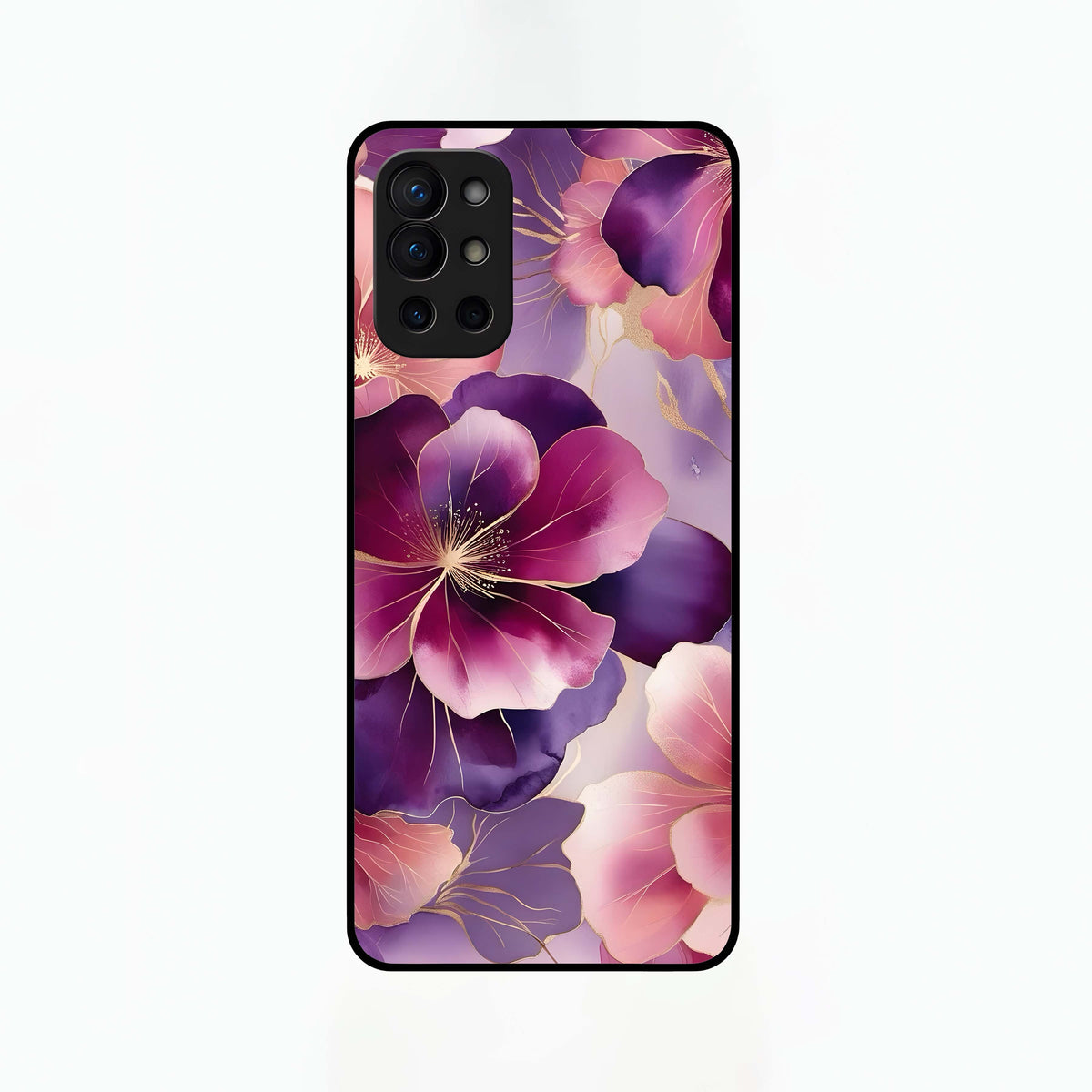  Pink Bouquet Florals Glass Case For OnePlus 9R back cover – full design glossy printed glass finish