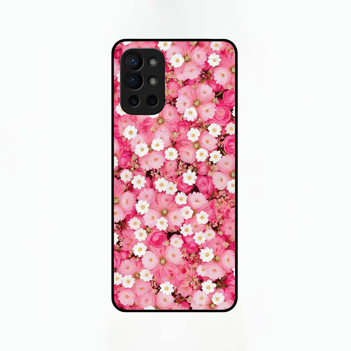  Pink Daisy Bliss Glass Case For OnePlus 9R back cover – full design glossy printed glass finish
