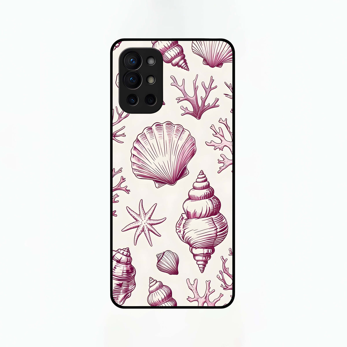  Pink Power Sparks Glass Case For OnePlus 9R back cover – full design glossy printed glass finish