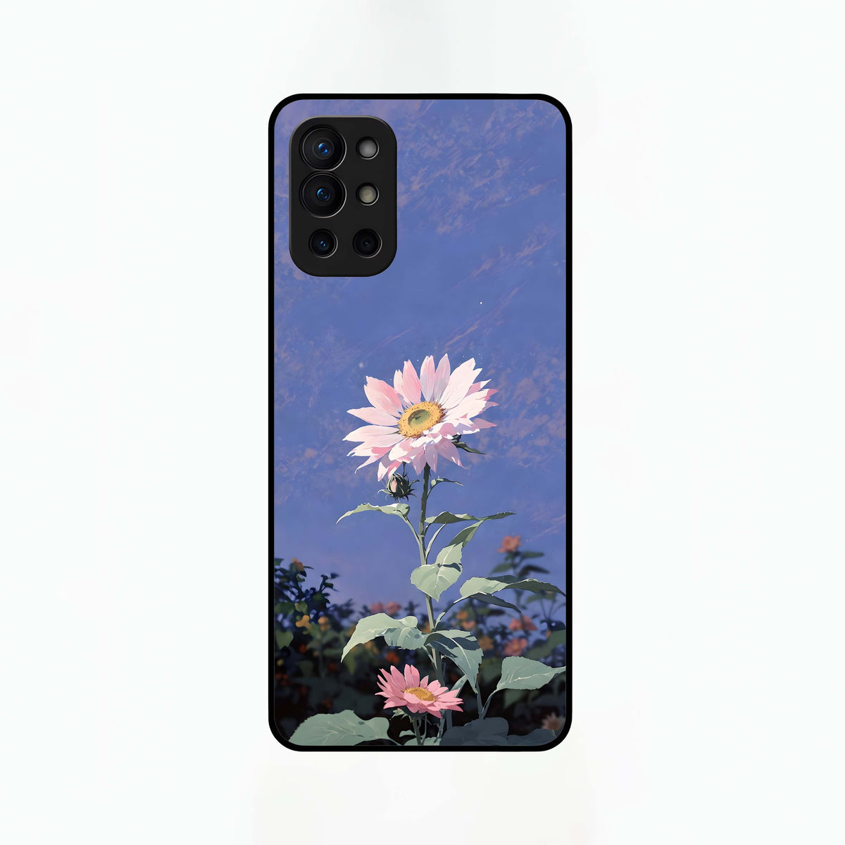  Pink Shells Outline Glass Case For OnePlus 9R back cover – full design glossy printed glass finish