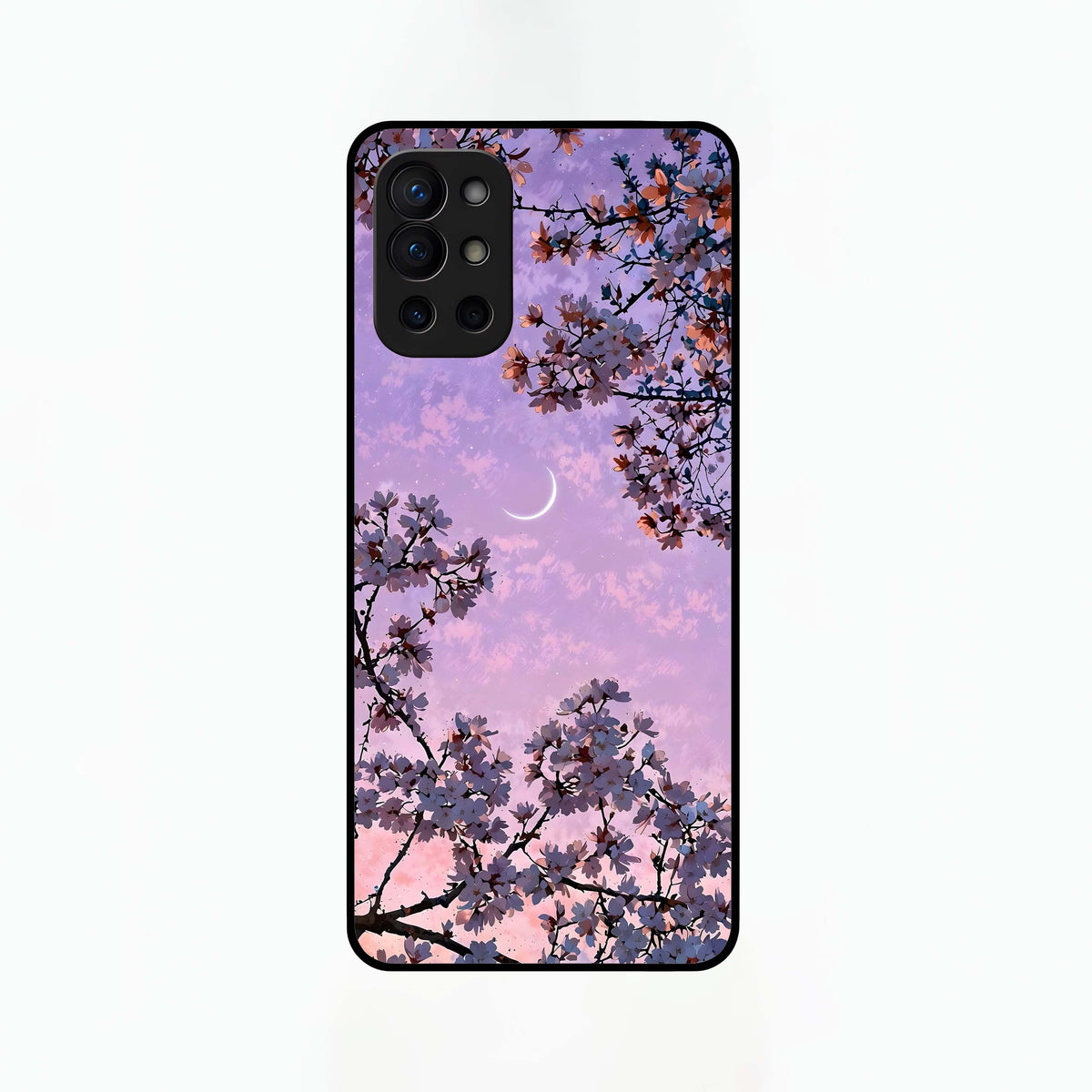  Purple Serenity Moon Glass Case For OnePlus 9R back cover – full design glossy printed glass finish