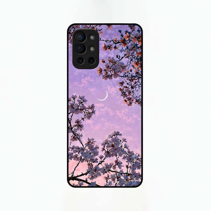  Purple Serenity Moon Glass Case For OnePlus 9R back cover – full design glossy printed glass finish