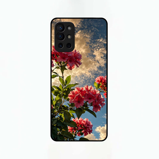  Red Bloom Skies Glass Case For OnePlus 9R back cover – full design glossy printed glass finish
