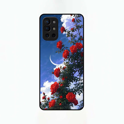  Rose Drift Flowers Glass Case For OnePlus 9R back cover – full design glossy printed glass finish