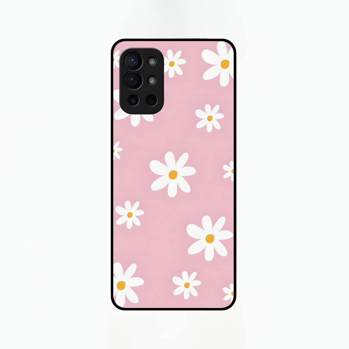  Soft Daisy Bliss Glass Case For OnePlus 9R back cover – full design glossy printed glass finish