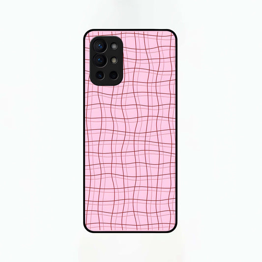  Soft Grid Bliss Glass Case For OnePlus 9R back cover – full design glossy printed glass finish