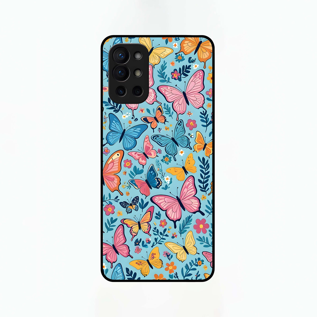  Spring Wing Garden Glass Case For OnePlus 9R back cover – full design glossy printed glass finish