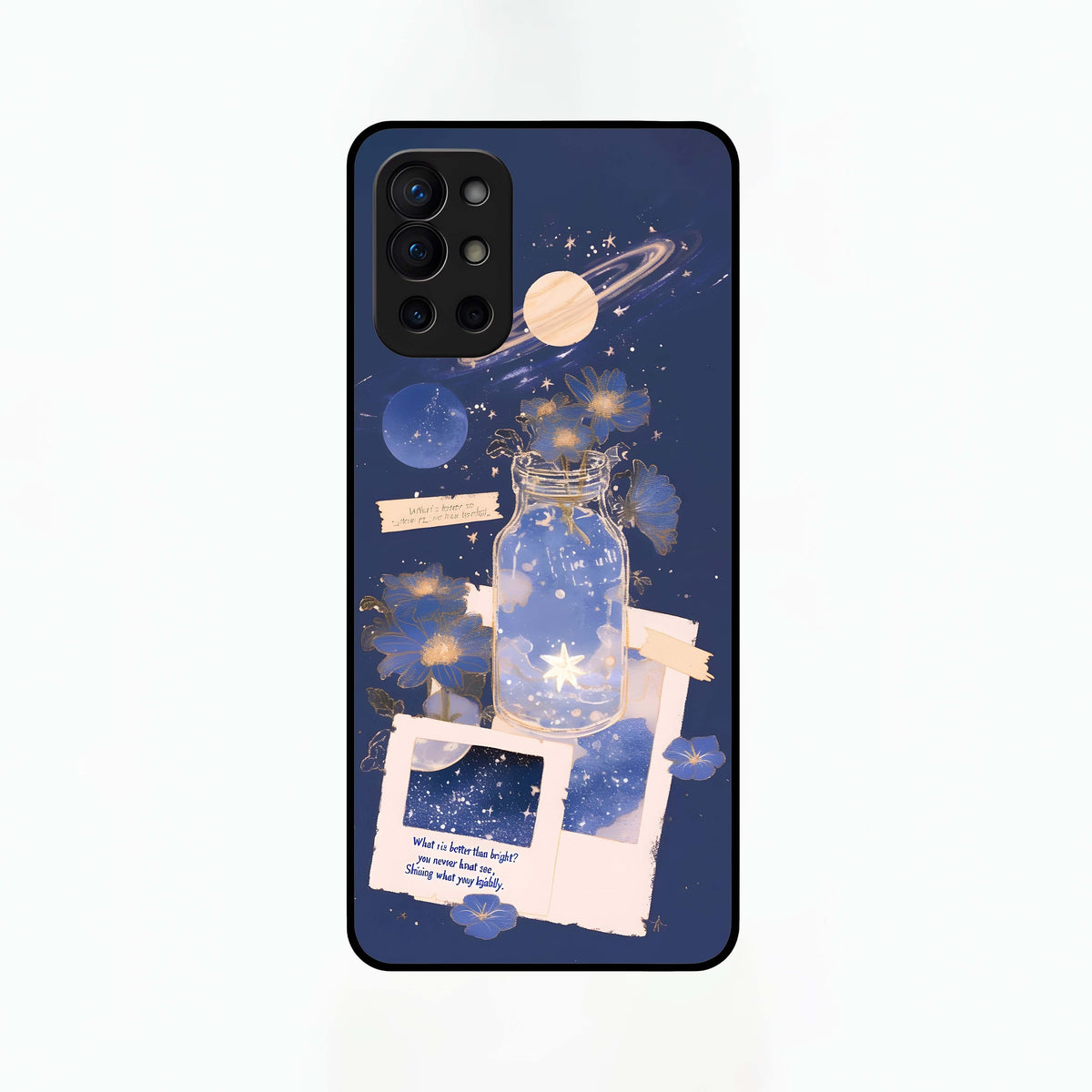  Starlit Cosmic Jar Glass Case For OnePlus 9R back cover – full design glossy printed glass finish