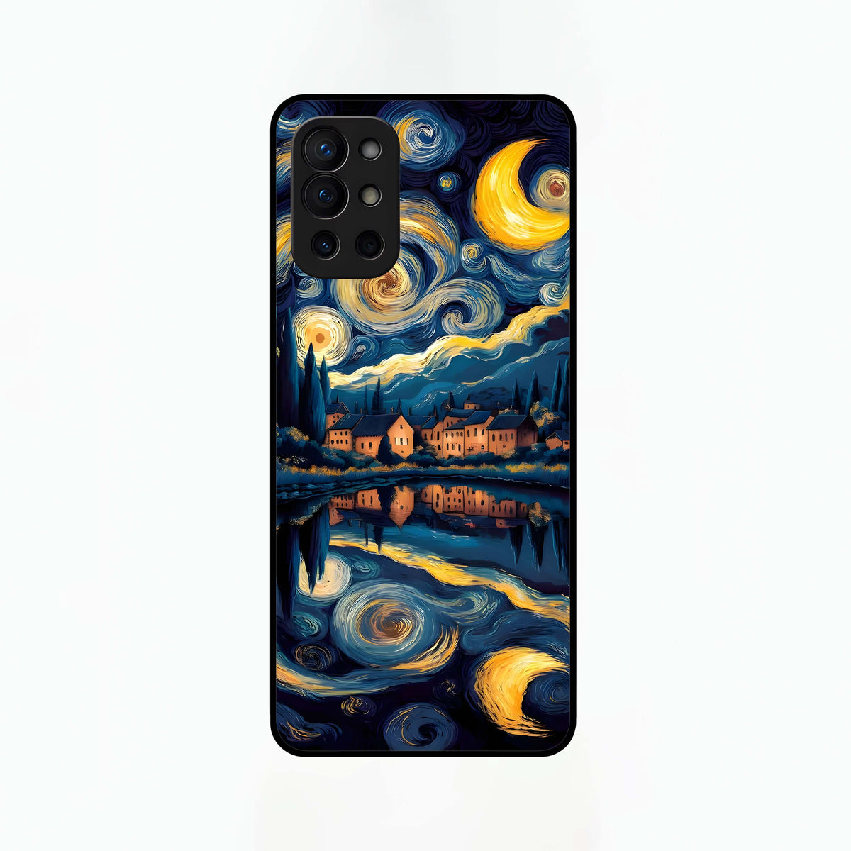  Starry Sky Serenity Glass Case For OnePlus 9R back cover – full design glossy printed glass finish