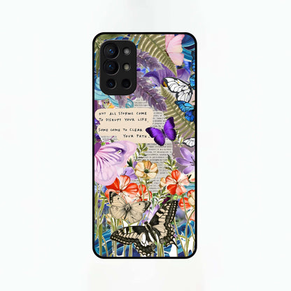  Storm Path Bloom Glass Case For OnePlus 9R back cover – full design glossy printed glass finish