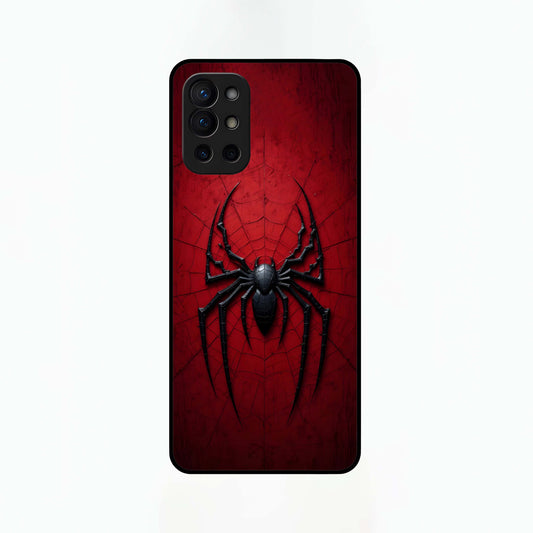  Superhero Web Emblem Glass Case For OnePlus 9R back cover – full design glossy printed glass finish