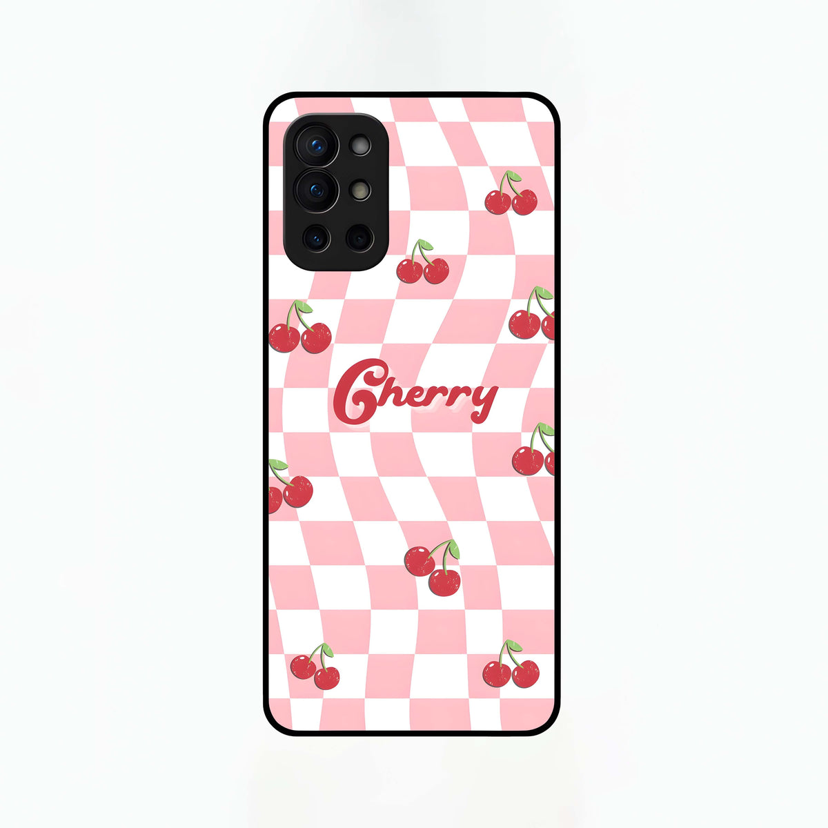  Sweet Cherry Vibes Glass Case For OnePlus 9R back cover – full design glossy printed glass finish