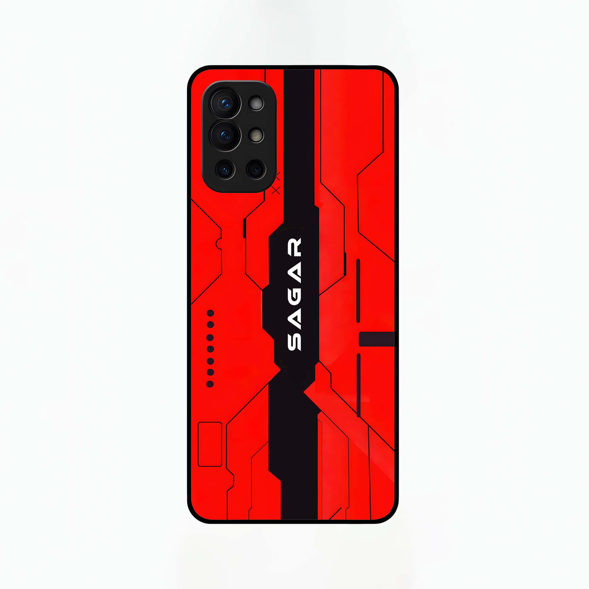  Voltage Rise CYBERPUNK Custom Name Glass Case For OnePlus 9R back cover – personalized glossy printed glass finish