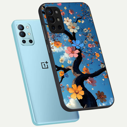  Blossom Dream Sky phone case For OnePlus 9R showing premium glass back cover with detailed artwork