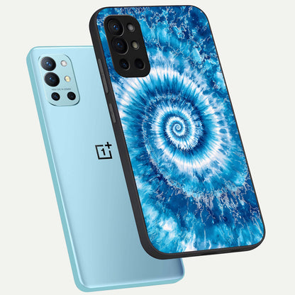 Blue Galaxy Wave phone case For OnePlus 9R showing premium glass back cover with detailed artwork