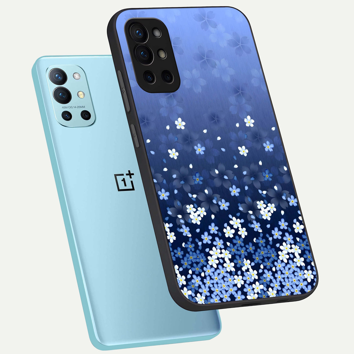  Blue Starry phone case For OnePlus 9R showing premium glass back cover with detailed artwork