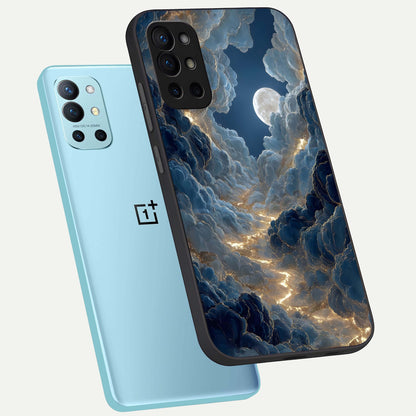  Celestial Cloud Road phone case For OnePlus 9R showing premium glass back cover with detailed artwork