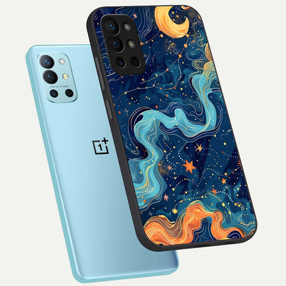  Celestial Dream Flow phone case For OnePlus 9R showing premium glass back cover with detailed artwork
