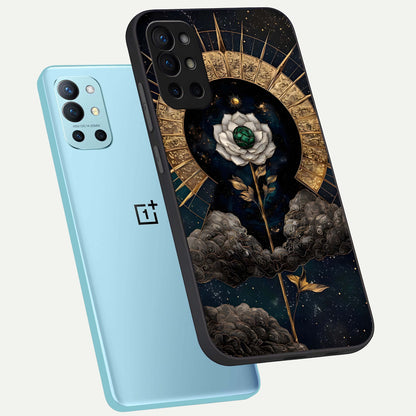  Celestial Lotus Morang phone case For OnePlus 9R showing premium glass back cover with detailed artwork