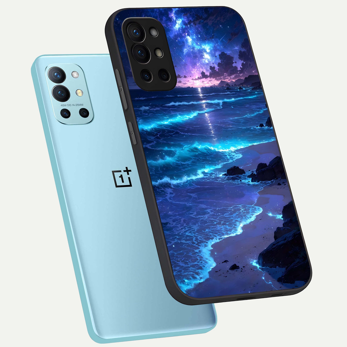  Classic Damn Look phone case For OnePlus 9R showing premium glass back cover with detailed artwork