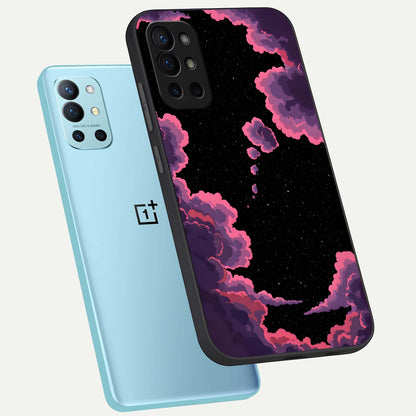  Cosmic Cloud Journey phone case For OnePlus 9R showing premium glass back cover with detailed artwork
