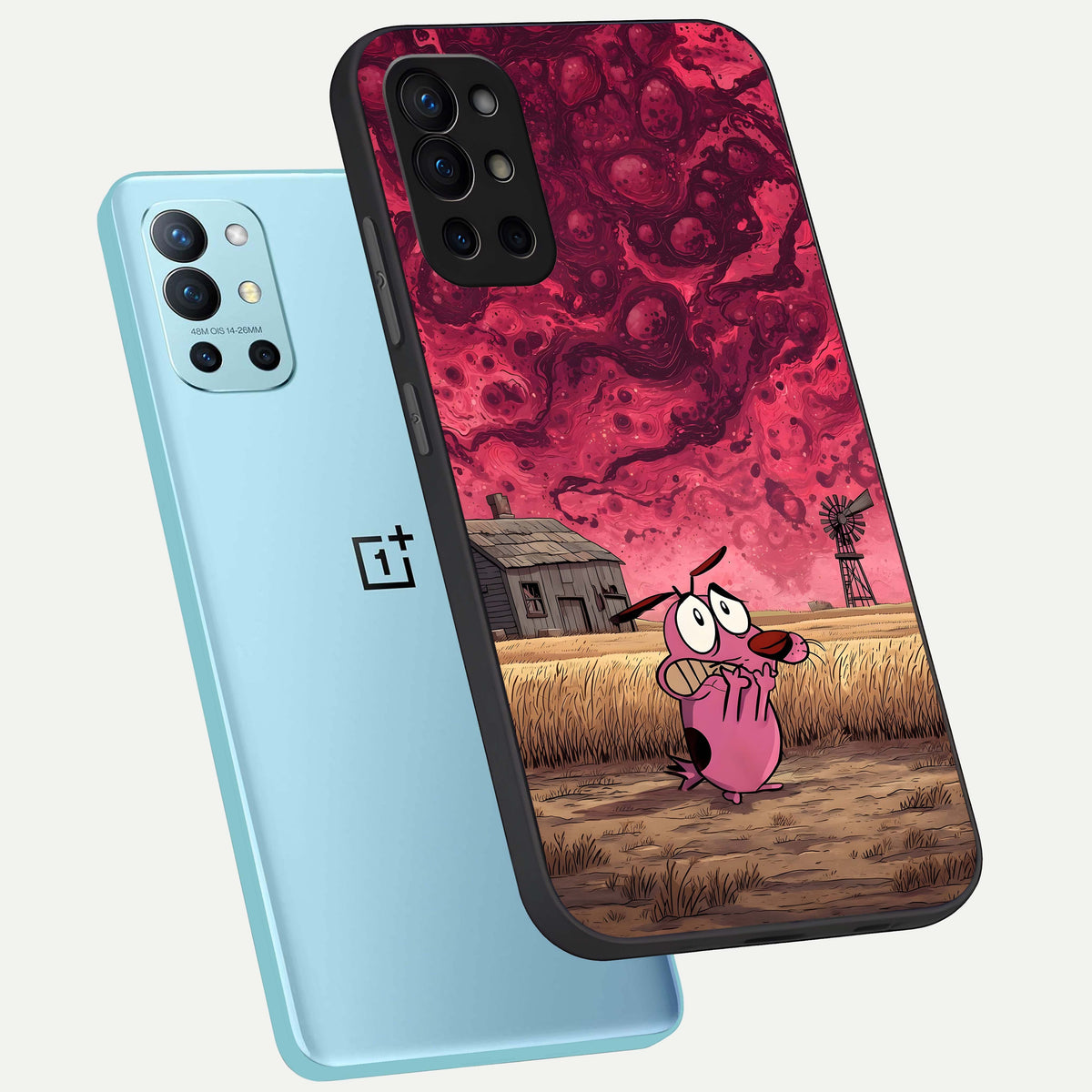  Courage Under Sky phone case For OnePlus 9R showing premium glass back cover with detailed artwork