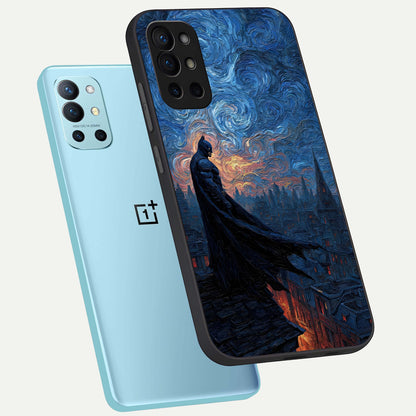  Dark Knight Dusk phone case For OnePlus 9R showing premium glass back cover with detailed artwork