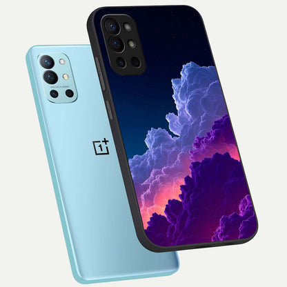  Dreamy Cloud Skies phone case For OnePlus 9R showing premium glass back cover with detailed artwork
