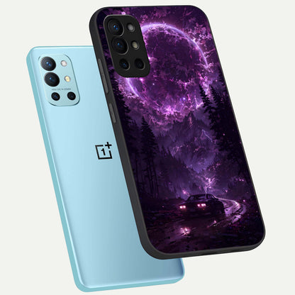  Eternal Cosmic Drive phone case For OnePlus 9R showing premium glass back cover with detailed artwork