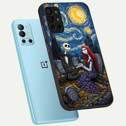  Eternal Night Love phone case For OnePlus 9R showing premium glass back cover with detailed artwork