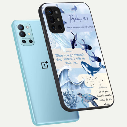  Faithful Ocean Promise phone case For OnePlus 9R showing premium glass back cover with detailed artwork