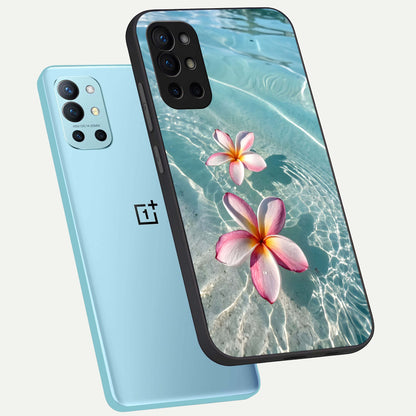  Floating Bloom Bliss phone case For OnePlus 9R showing premium glass back cover with detailed artwork