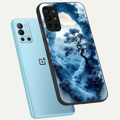  Frozen Serenity Gate phone case For OnePlus 9R showing premium glass back cover with detailed artwork