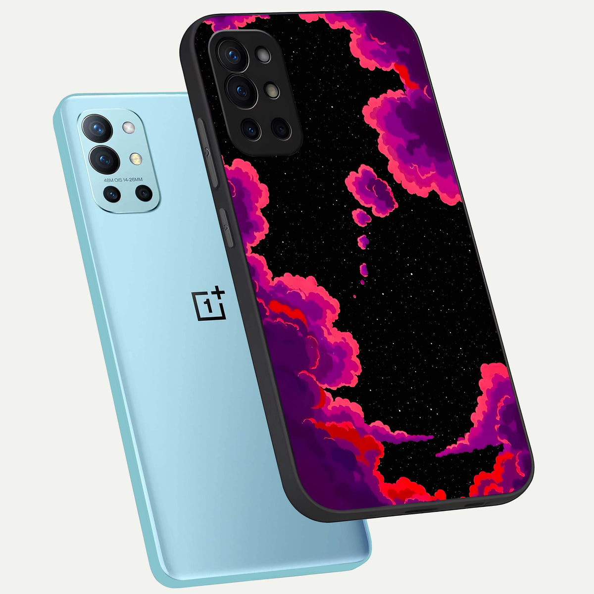  Galaxy Dream Frame phone case For OnePlus 9R showing premium glass back cover with detailed artwork