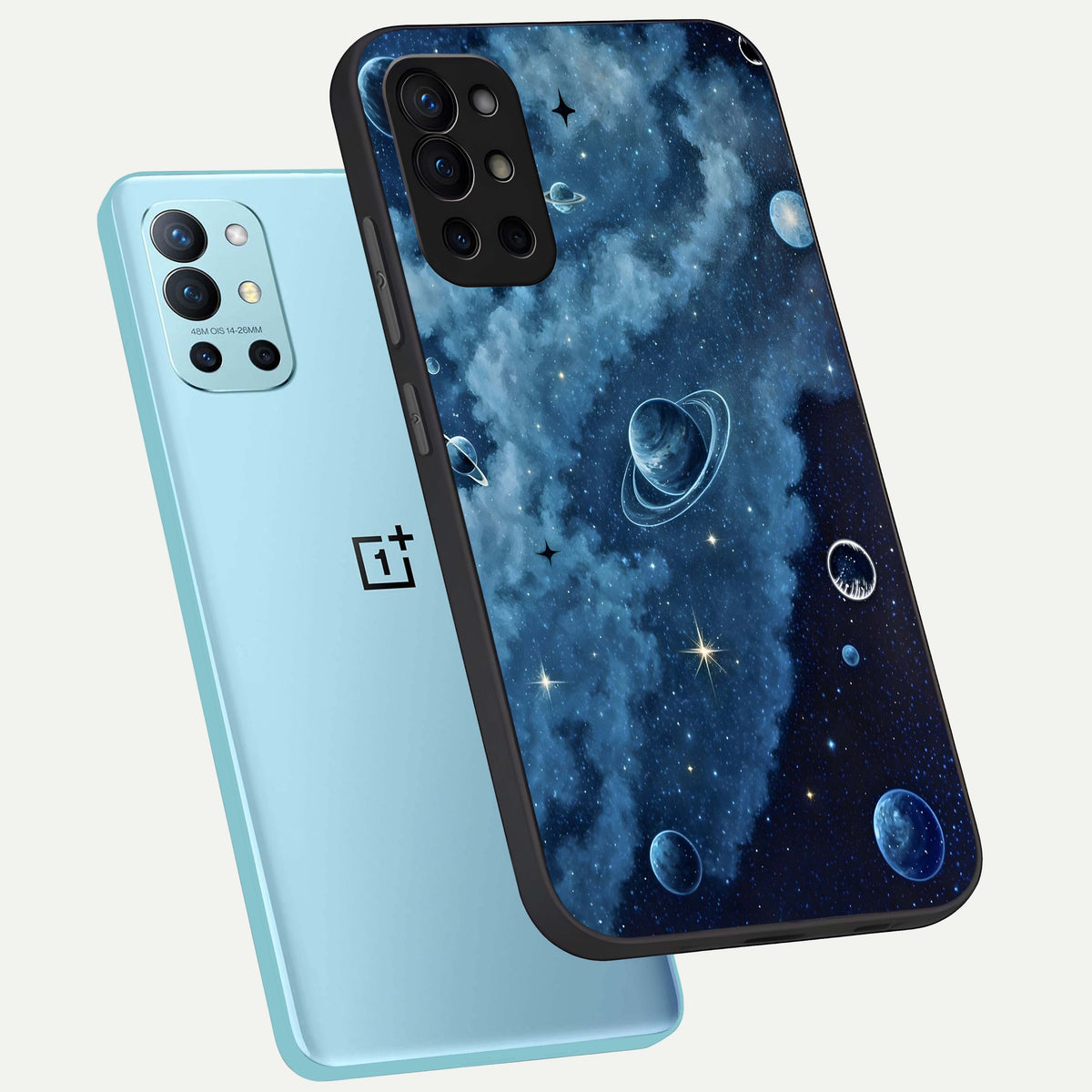  Galaxy Dream Space phone case For OnePlus 9R showing premium glass back cover with detailed artwork