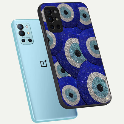  Galaxy Eye Flow phone case For OnePlus 9R showing premium glass back cover with detailed artwork