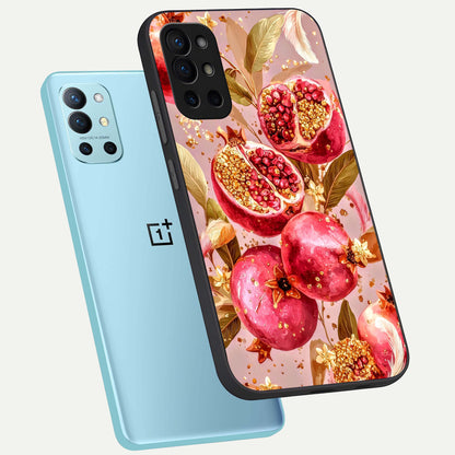  Golden Bloom Glow phone case For OnePlus 9R showing premium glass back cover with detailed artwork