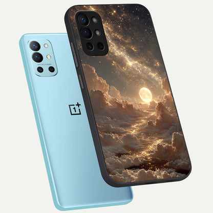  Golden Sky Dream phone case For OnePlus 9R showing premium glass back cover with detailed artwork