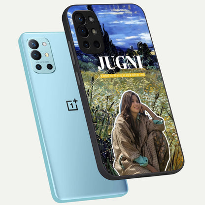  Jugni Soul Vibes phone case For OnePlus 9R showing premium glass back cover with detailed artwork
