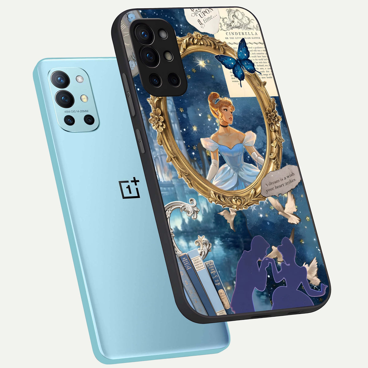  Midnight Queen phone case For OnePlus 9R showing premium glass back cover with detailed artwork