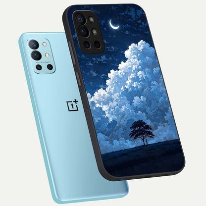  Midnight Sky Serenity phone case For OnePlus 9R showing premium glass back cover with detailed artwork