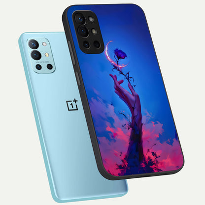  Mystic Hand phone case For OnePlus 9R showing premium glass back cover with detailed artwork