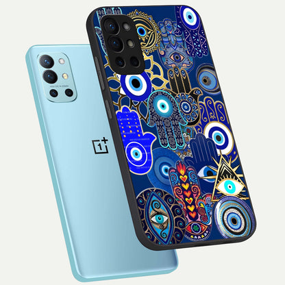  Mystic Palm Guard phone case For OnePlus 9R showing premium glass back cover with detailed artwork