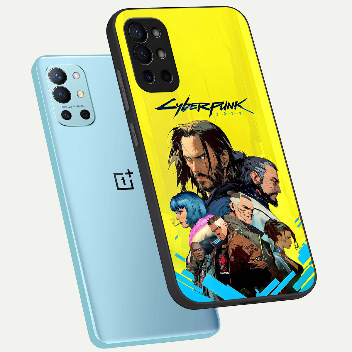  Neon Rebel Genesis phone case For OnePlus 9R showing premium glass back cover with detailed artwork