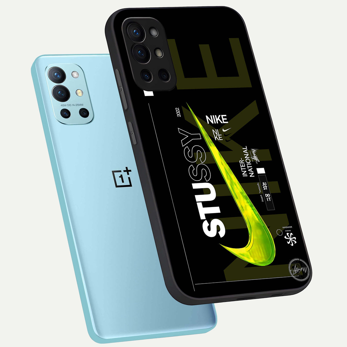  Neon Street Edition phone case For OnePlus 9R showing premium glass back cover with detailed artwork