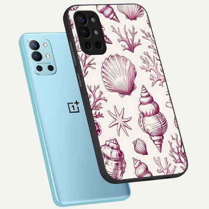  Pink Power Sparks phone case For OnePlus 9R showing premium glass back cover with detailed artwork