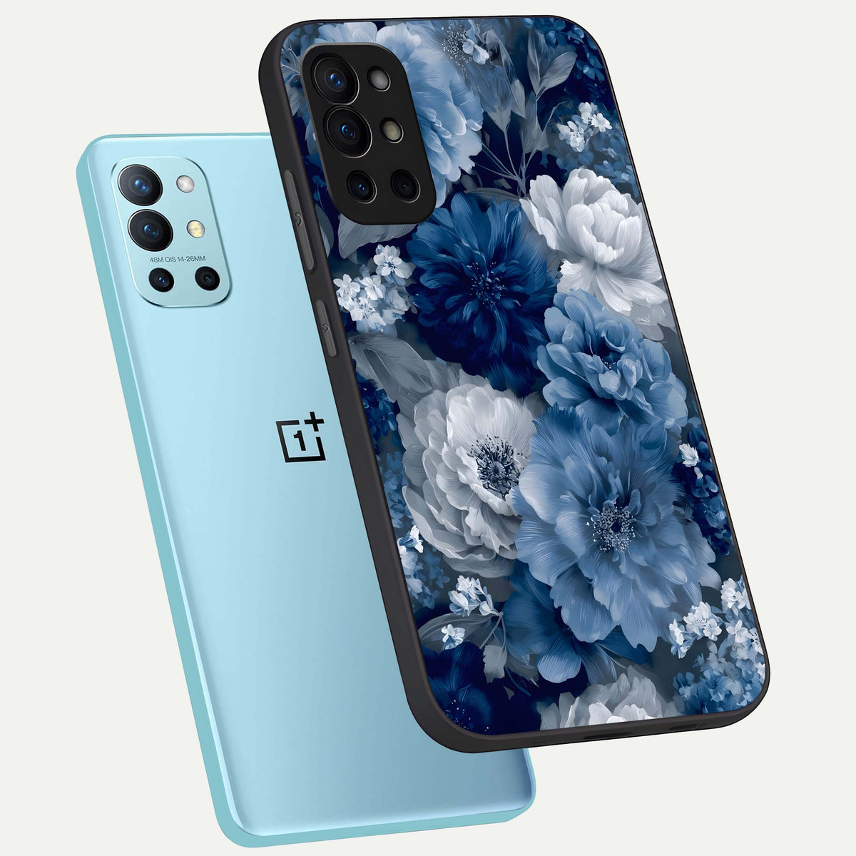  Royal Bloom Garden phone case For OnePlus 9R showing premium glass back cover with detailed artwork